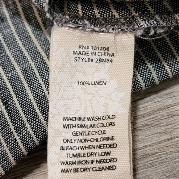 Soft Surroundings Long Linen Midi Peplum Hem Size Small Oversized Lagenlook Boho - Picture 5 of 7